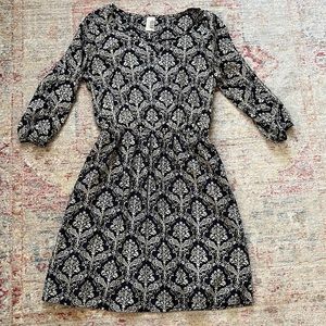 Navy blue and white design dress